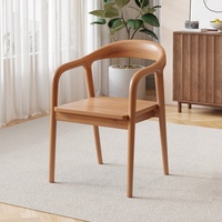 Chaise de salle à manger nordique en bois massif Shumite avec accoudoirs pour la maison, les restaurants, les bureaux et les salles de réunion