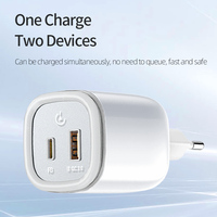 Chargeur USB-C et USB PD 25W avec lumière LED de nuit à charge rapide, compatible ordinateur portable, protection OTP/OVP