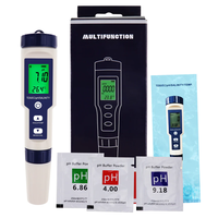 Testeur de qualité de l'eau Pentype multi-paramètres 5-en-1 (pH / TDS / EC/Temp/Salinité) pH-mètre numérique pour laboratoire domestique (OEM)