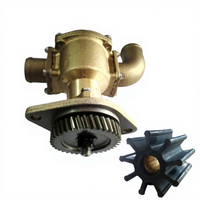 Pompe à eau de mer en cuivre flexible en caoutchouc avec roue à aubes en laiton pour le refroidissement du moteur de navire, transfert de puissance par engrenage, 200 l/min, DN50 mm