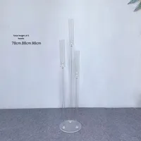 Porte-bougie en acrylique transparent, centre de table de mariage, chandelier, support à fleurs, décoration de table pour fête d'anniversaire