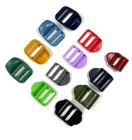 Fourniture de boucles de ceinture réglables en plastique coloré de 20 mm et 25 mm, boucles de glissière en plastique pour sangle de sac à dos