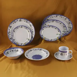 SEBEST Melamine Tableware Factory Wholesale Custom Traditional Chinese Patterns Like Ceramics Blue And White Melamine Dinnerware