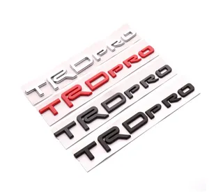 ABS Electroplated Modified English Letters TROpro Emblem 3D logo Car Stickers For Toyota Tantu Body Tail Rear Trunk logo