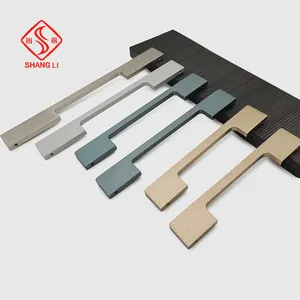 Tirador de armario de cocina de muebles Foshan para armario de puerta, tamaño personalizado y espaciado de agujeros, tiradores de muebles anodizados de aluminio