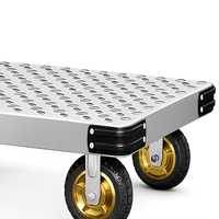Chariot à plateforme silencieux en acier inoxydable avec roues industrielles de 5 pouces pour entrepôt et usine