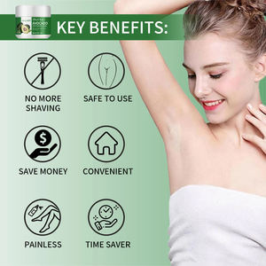 Crema de Aguacate Natural a Base de Hierbas para Hombres y Mujeres, Depilación Permanente Sin Dolor para Axilas, Cuerpo y <span class=keywords><strong>Vello</strong></span> Púbico, Marca Privada - Product Image 4