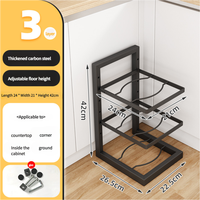 Support de rangement pour ustensiles de cuisine sous l'évier, support de rangement réglable pour casseroles en métal