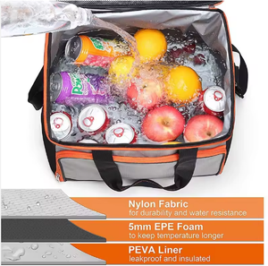 Sac de pique-nique extérieur personnalisé avec logo, grand format, en tissu Oxford imperméable, sac isotherme épais pliable pour voiture - Product Image 4