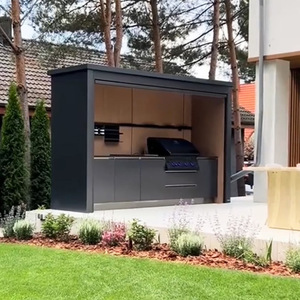 Cuisine extérieure intégrée avec auvent, hotte aspirante, réfrigérateur, en acier inoxydable, étanche, pour patio, barbecue, utilisation en extérieur - Product Image 4