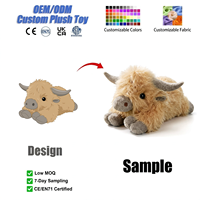 Peluche personnalisée en forme de vache des Highlands, jouet en peluche moelleux et mignon, cadeau kawaii pour enfants