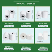 Rouleau de papier thermique A4 57*40mm pour caisse enregistreuse et impression pour caisse enregistreuse