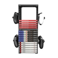 IPLAY Game Storage Tower Disc Shelf CD Stand Box Rack 24 jeux pour HBS-259 Noir