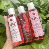Kit de Gel Lavant Intime pH Équilibré Fraise Marque Blanche avec Huile Vaginale Apaisante Naturelle et Spray de Soin Intime Doux