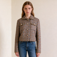 Veste courte en jacquard personnalisée pour femmes, pour un style décontracté professionnel
