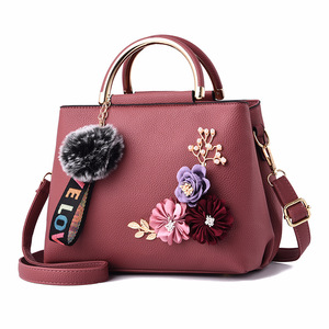 New Arrival Flower Women Brand <b>Bag</b> Fur Ball Decor Crossbody Shoulder Handbags Small Tote <b>Bags</b> - Product Image 5