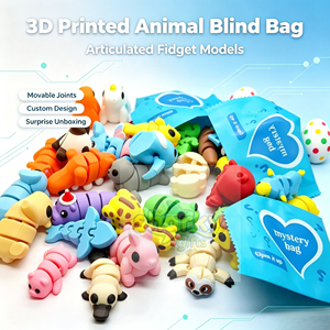 Pochette surprise de fête, figurines d'animaux de dessin animé articulées imprimées en 3D, mini sac mystère aléatoire pour animaux de compagnie, cadeau pour garçons et filles - Product Image 3