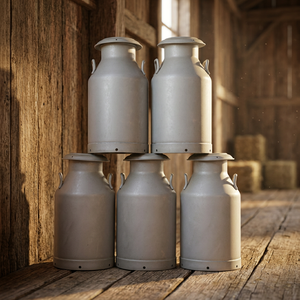 Bidon à lait en aluminium de qualité alimentaire robuste avec couvercle pour la collecte, le transport et l'approvisionnement en ferme laitière - Product Image 2