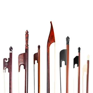NAOMI — nœud violon en bois brésiliens <span class=keywords><strong>4</strong></span>/<span class=keywords><strong>4</strong></span>, grenouille en ébène, noir/blanc, cheveux de cheval naturels, en Fiber de carbone, grande taille - Product Image 1