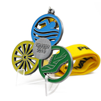 Métal vierge 3d sport course équitation vélo bon marché, médaille de cyclisme personnalisée avec ruban