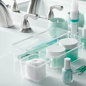 Ensemble de 28 organiseurs de tiroirs empilables - Boîtes de rangement en plastique transparent en 4 tailles pour la cuisine, les <span class=keywords><strong>épices</strong></span>, les couverts et le maquillage - Product Image 4