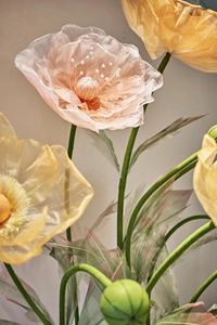 Conjunto de amapola gigante hecho a mano de gama alta de diseñador senior flores artificiales para accesorios de escenario decoración de boda fotografía - Product Image 6