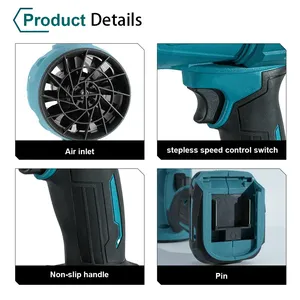 <span class=keywords><strong>Souffleur</strong></span> de <span class=keywords><strong>Feuilles</strong></span> Électrique Portable Sans Fil Léger 300 000 tr/min, Chargeur Inclus, Pour le Nettoyage de Patio et l'Entretien de Pelouse - Product Image 2