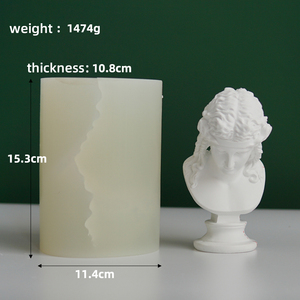 Estatua <span class=keywords><strong>de</strong></span> resina <span class=keywords><strong>para</strong></span> decoración del hogar, escultura <span class=keywords><strong>de</strong></span> personaje europeo, estatua <span class=keywords><strong>de</strong></span> arte blanco puro, molde <span class=keywords><strong>de</strong></span> silicona <span class=keywords><strong>para</strong></span> velas, B-1087 - Product Image 2