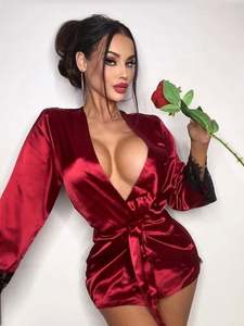 Venta caliente de lujo Lady Sexy Lingerie con plumas Hollow Out Design para Sexy Night Ladies Lingerie - Product Image 5