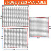 Red de barrera para golf de 10x20 pies con 2 objetivos desmontables tipo ojo de buey naranja, kit de colgado con borde rojo, cuerdas elásticas y mosquetones, venta al por mayor OEM