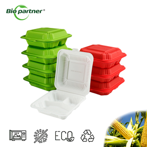 Contenedor Biodegradable de Almidón de Maíz para Comida para Llevar, Contenedor Tipo Concha para Preparación de Comidas, Contenedor de Almacenamiento de Alimentos, Contenedores Aptos para Microondas - Product Image 1