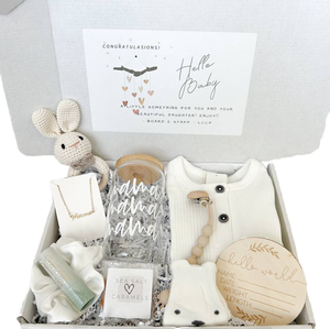 Kaiyue Holiday Mama Baby Deluxe Boîte cadeau en tissu tricoté solide 200TC New Mom Postpartum Pregnancy Baby Blanket Gift Box - Product Image 1