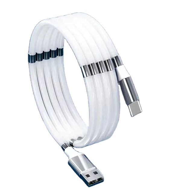 Magic Rope USBC Magnetic Cable Self Winding Micro USB Type C Fast Charging Data Transmission Cord for Android