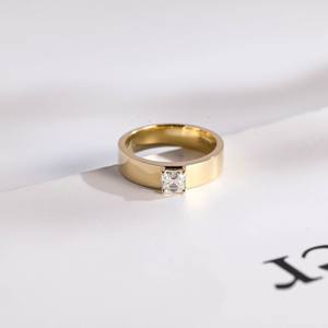 Cincin Kawin Berlian Buatan Laboratorium Potongan Asscher, Cincin Janji Pertunangan Berlian Buatan Laboratorium Emas Padat 18K, Hadiah Ulang Tahun untuknya - Product Image 1