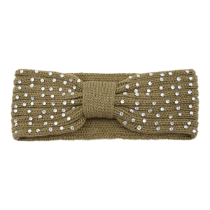 Diadema de Pelo Tejida a Mano con Lazo de Diamantes Blancos, de Lana Cálida y Gruesa, para <span class=keywords><strong>Mujer</strong></span>, Otoño e Invierno - Product Image 6