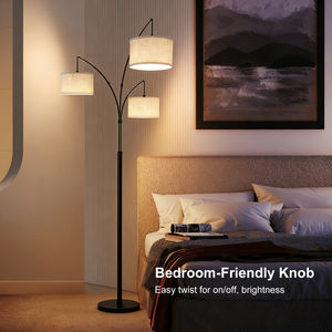 Lámpara de Pie de Arco de Estilo Mid-Century con 3 Bombillas LED, Poste de Metal Ajustable, Pantalla de Metal, Alto CRI 90, Regulable, para Dormitorio, Sala de Estar, Oficina - Product Image 2