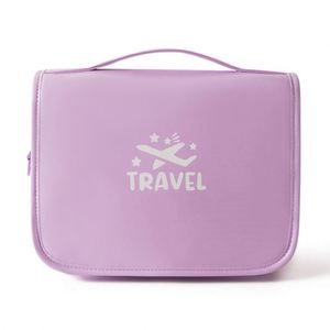 Sac de rangement pour maquillage imperméable en PU de grande capacité, sac de toilette pliable à suspendre pour les voyages, organiseur de cosmétiques - Product Image 2