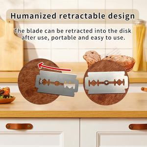 Couteau à trancher le pain en bois avec 5 lames de rasoir et étui de rangement – Outil de traçage pour pain au levain - Product Image 6