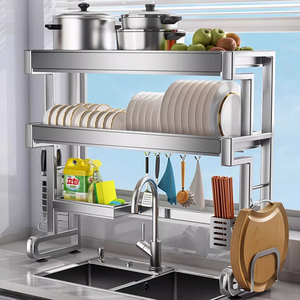 <span class=keywords><strong>Escurridor</strong></span> <span class=keywords><strong>de</strong></span> <span class=keywords><strong>platos</strong></span> <span class=keywords><strong>de</strong></span> acero inoxidable Extra grande <span class=keywords><strong>de</strong></span> 3 niveles, extensible sobre el fregadero, tendedero <span class=keywords><strong>de</strong></span> cocina, a prueba <span class=keywords><strong>de</strong></span> óxido, plateado, <span class=keywords><strong>de</strong></span> gran capacidad - Product Image 1