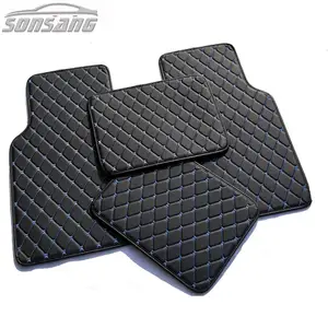皮料4件自动防滑地板垫OEM标志通用汽车地垫