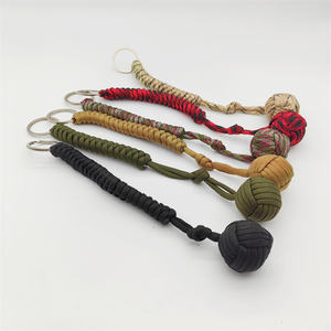 Emergencia paracord supervivencia <span class=keywords><strong>mono</strong></span> puño al por mayor autodefensa llavero Bola de metal supervivencia llavero - Product Image 3