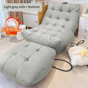 Lazy <strong>Sofa</strong> Caterpillar Single <strong>Sofa</strong> Modern Design Reclining Extra Soft Comfort Fabric <strong>Small</strong> <strong>Bedroom</strong> Balcony Tatami Backrest Lounge - Product Image 4