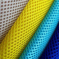 Chaussures de sport Air Mesh Tissu 180gsm 3D Tricot Circulaire Trou Conception Fluorescent 100% Nylon Tricoté Filet Hexagonal Trou Circulaire
