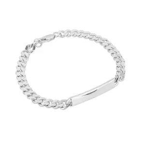 2023 Fine Jewelry Bracelet Men Silver Plated Hip Hop Cuban Chain High Quality Popular Jewelry Cuban Bracelet For Men