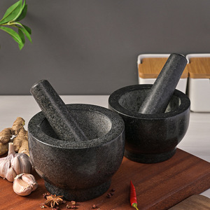 Stone Mortar And Pestle Garlic Crusher Manual <b>Herb</b> Spice <b>Grinder</b> Durable Kitchen Tool For Home Use - Product Image 5