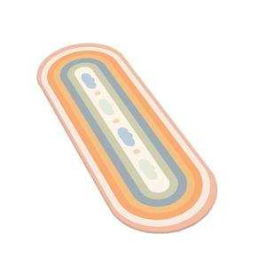 Tappeto da soggiorno con motivo a nuvola <span class=keywords><strong>arcobaleno</strong></span> Non antiscivolo tappeto decorativo morbido grazioso tappetino lavabile Color pastello per soggiorno - Product Image 1