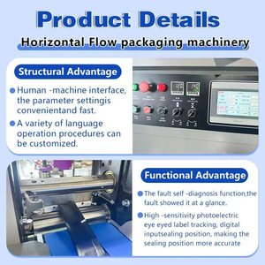 Macchina Confezionatrice Orizzontale Automatica Flow Pack a Cuscino per Biscotti Sandwich, <span class=keywords><strong>Waffle</strong></span> Tondi, Piccoli Wafer e Cookie - Product Image 5