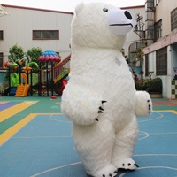 Haute qualité 2m 2.6m ours blanc géant fourrure ours gonflable mascotte Costume Costume fête carnaval noël Halloween pour adultes