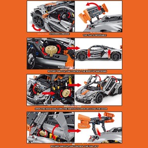 T5040 <span class=keywords><strong>McLaren</strong></span> P1 Supercar en plastique ABS, échelle 1:10, jouet de construction, blocs de construction avec des briques à petites particules - Product Image 4