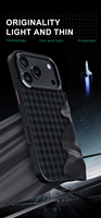 Coque de téléphone en fibre d'aramide pour iPhone 17 Pro Max 2025 magnétique ultra mince antichoc avec support d'objectif de caméra en métal